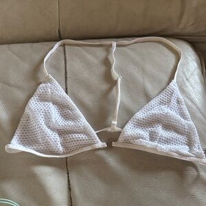 Free People White Mesh Bralette M
